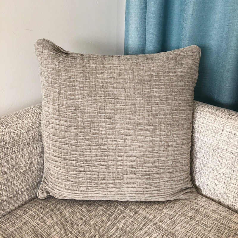 Velvet Square Pillow Cover & Insert, Silver