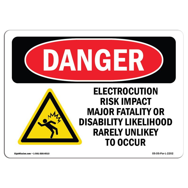 Danger Sign, 12" H x 18" W x 0.1" D