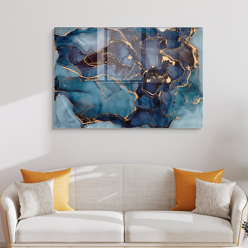 Peinture élégante en verre trempé de 11,8 po x 17,7 po | 100% verre trempé, épaisseur: 0,16 pouce | Superbe art mural pour la décoration intérieure, durable et facile à nettoyer, parfait pour les espaces de salon et de bureau