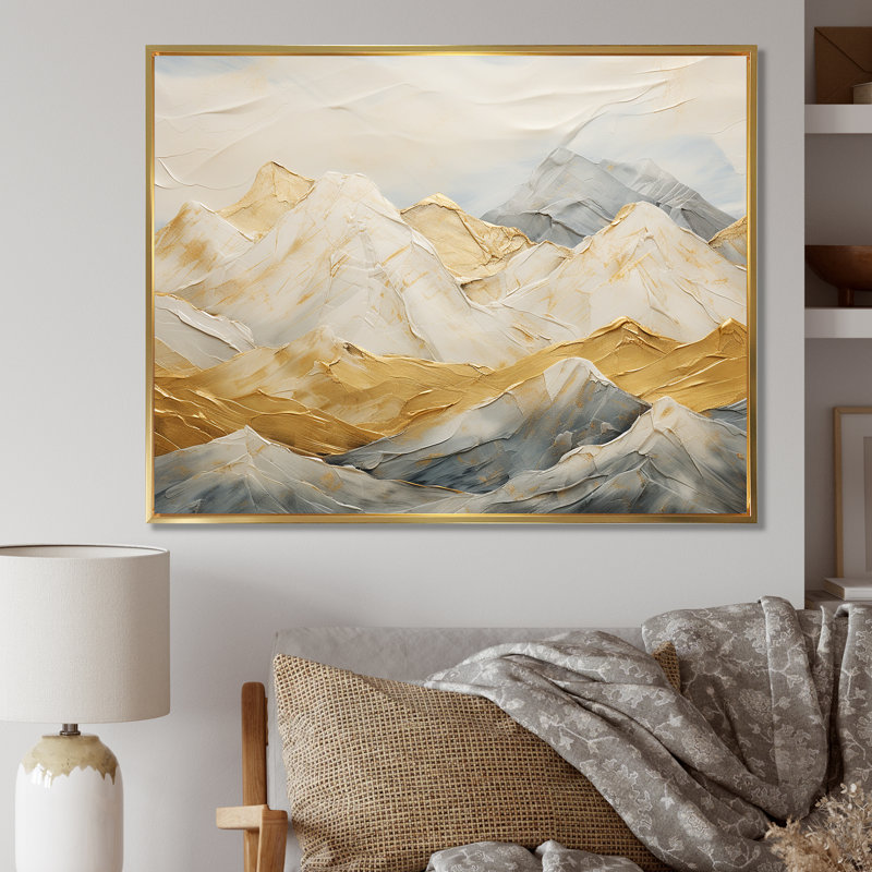 Alpine Mountain Harmony I sur impression sur toile, Cadre flottant doré, H 34 po x l 44 po x P 1,5 po