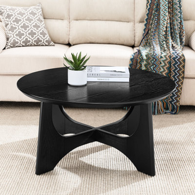 La table basse de 36 po en noir pour la maison, avec une table basse moderne au design polyvalent et élégant, ajoute une touche de classe à la maison