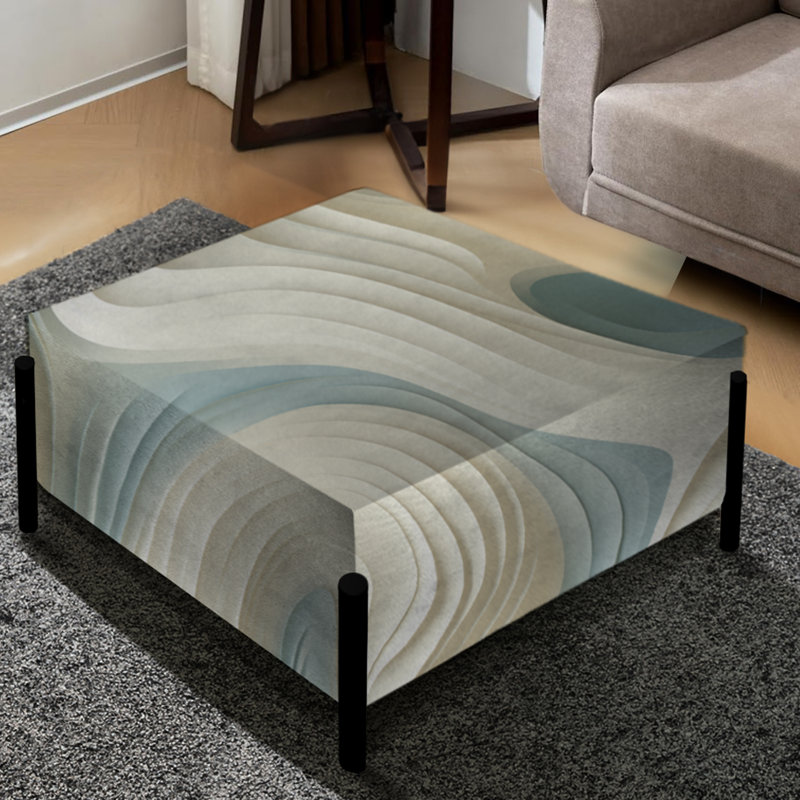 Sculptural Simplicity - Abstract Large Square Ottoman