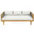 Armed Daybed, Wood Built, Water- Grey Cushions, Slat Paneled Furniture, 67.12w 31.98d 24.1h, Assembly Required 3 Seater Daybed With Arm Supports, Wood, Sunbed, 67.12 X 31.98 24.1,