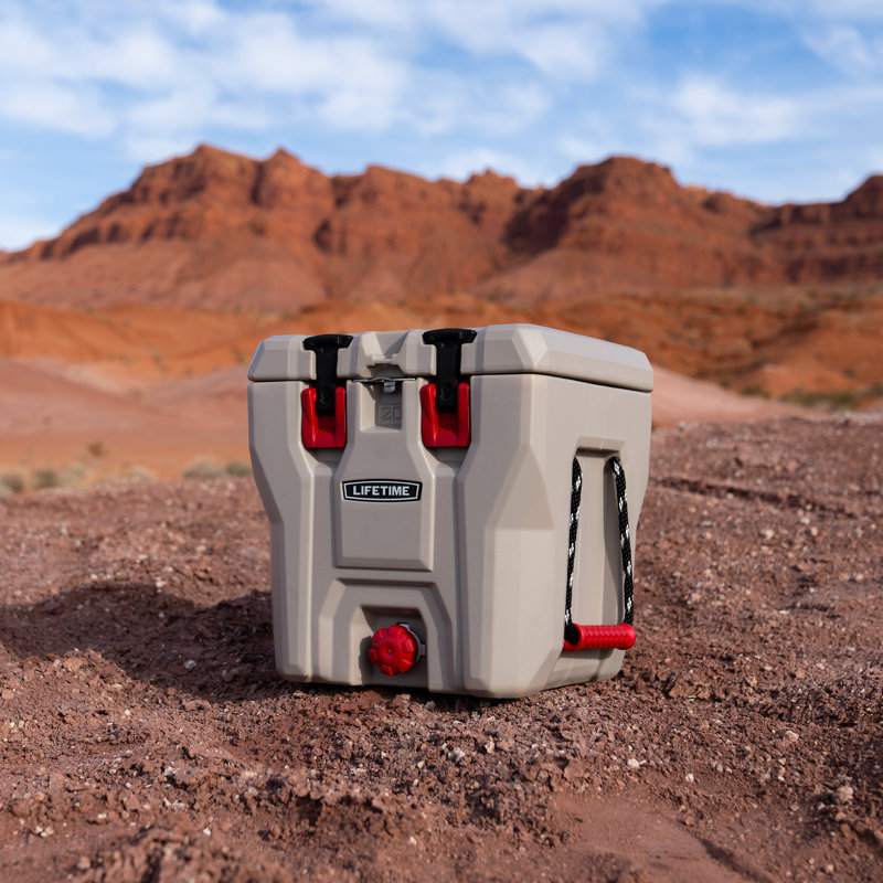 Lifetime 20 Quarts Ice Chest in Khaki/Red