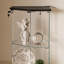 Armoire à vin d'angle en verre noir pour tous les étages-129042404