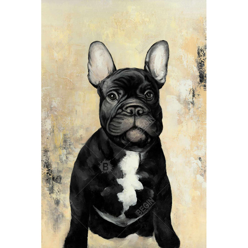 French bulldog Bath Mat with Non-Slip Backing - Quick Dry Memory Foam Bathroom Rug - Absorbent - Modern Plush Spa-Style - Machine Washable