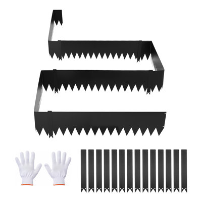 Bordure de paysage en acier galvanisé, bordure en métal 40 po x 8 po pour aménagement paysager avec 14 pinces de fixation, bordure de jardin en métal robuste pour lit de fleurs, sentier de jardin, noir