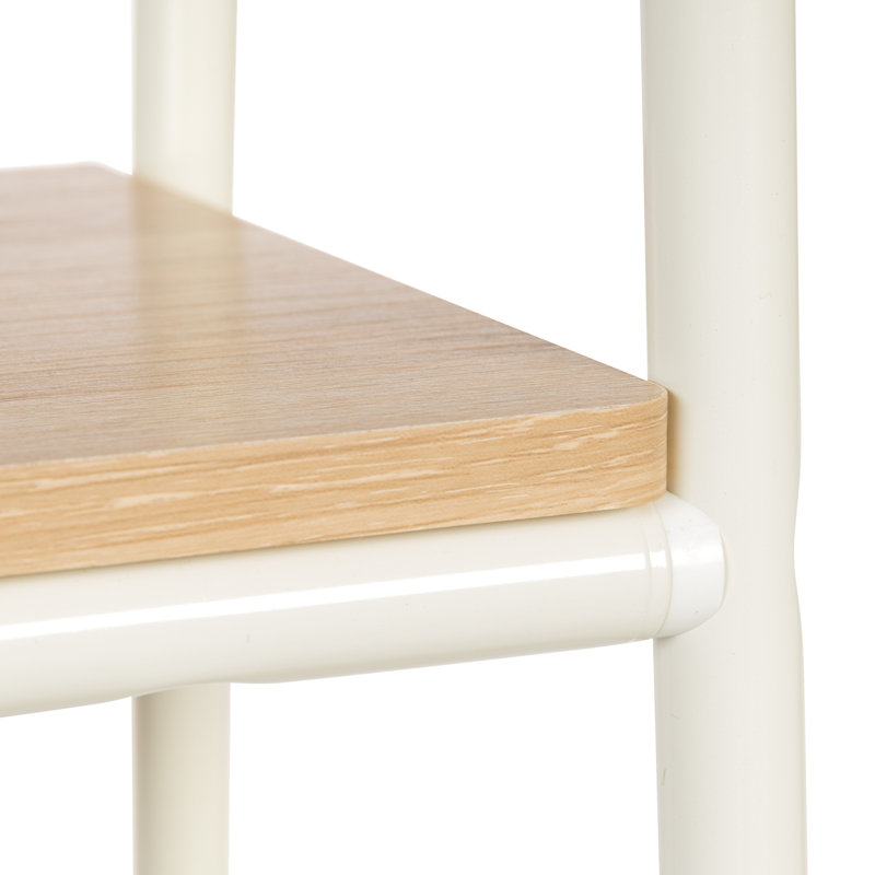 Portant à vêtements multi-tablettes IRIS, Blanc / brun clair