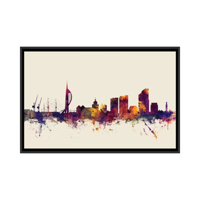 " Portsmouth, England, United Kingdom On Beige " by Michael Tompsett