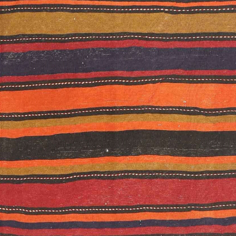 Tapis orange/rouge/noir contemporain, Carré 5 pi