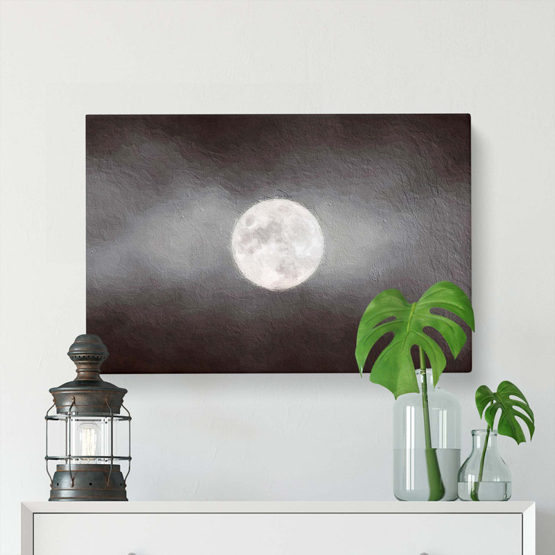 Full Moon At Dusk - Wrapped Canvas, 40cm H x 60cm W x 3cm D