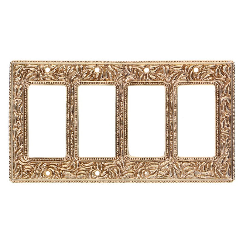 San Michele 4-Gang Rocker Wall Plate, Polished Gold