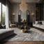 Tapis gris soyeux et moelleux-417791616