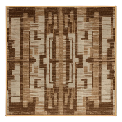 Machine Washable Abstract Brown Area Rug