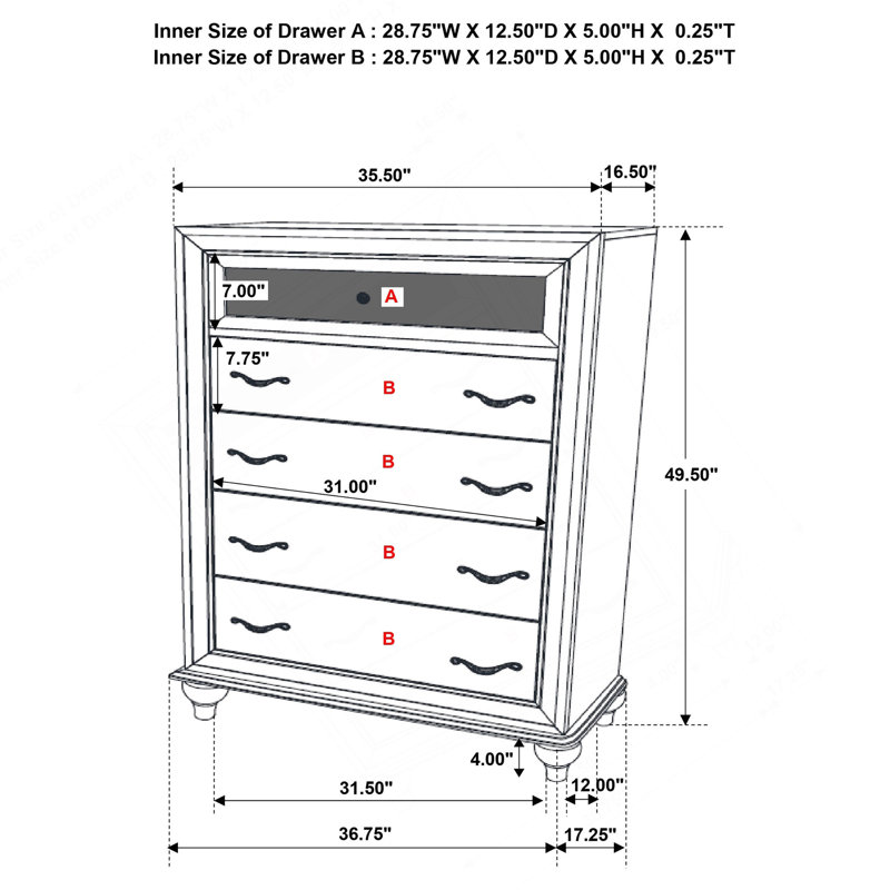 Commode 5 tiroirs Randall