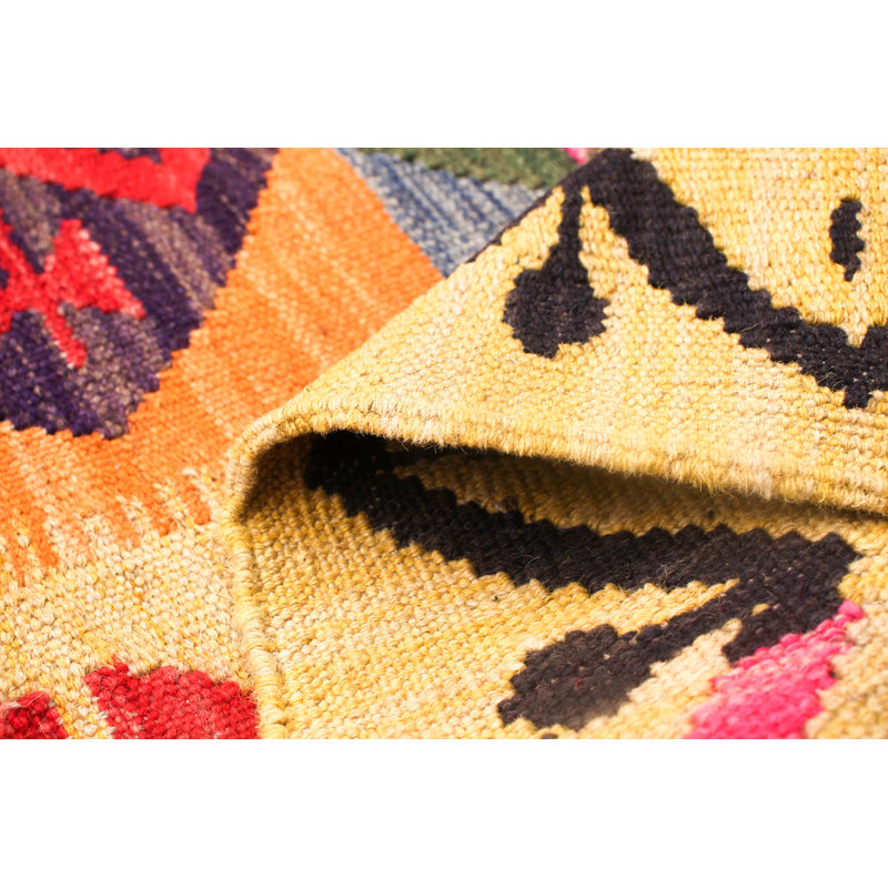 Tapis jaune clair en laine de style ancien de conception unique 5 pi 10 po x 8 pi 10 po Haelly