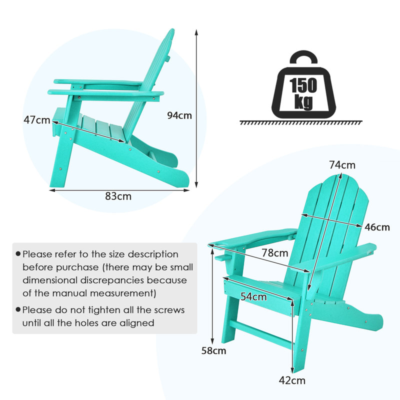 Genoa Outdoor Adirondack Chair, Turquoise