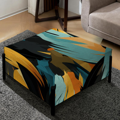 Tribal Camo Fusion II - Abstract Large Square Ottoman
