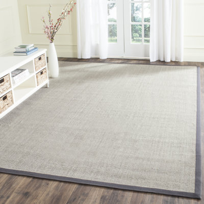 Dollard Solid Color Sisal Fiber Rug with Solid Color Latex