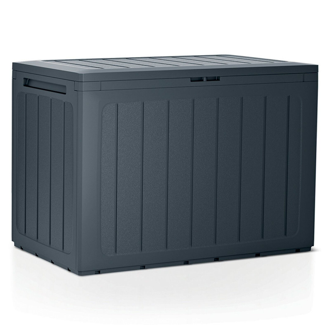 Dakota Fields Akshaj W Water Resistant Plastic Deck Box in Anthracite