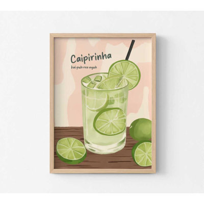 Art mural Caipirinha: boisson fraîche à la lime - encadrée ou imprimée seulement
