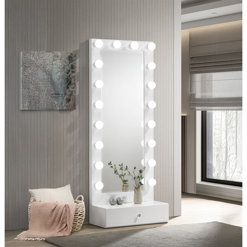 Meuble-lavabo lumineux 1 pièce avec miroir et miroir en biseau