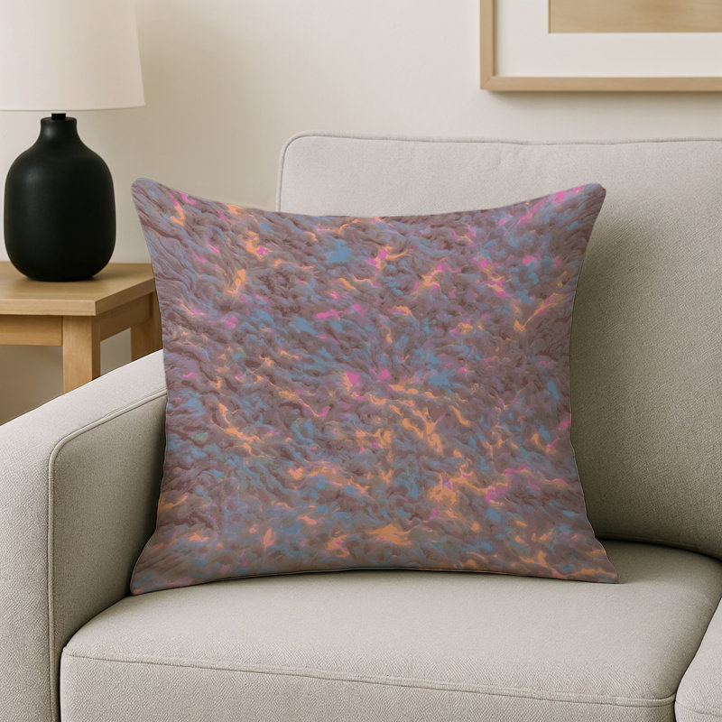 Coussin décoratif intérieur et extérieur Modern, Carré 20 po, Rose / mauve abstrait