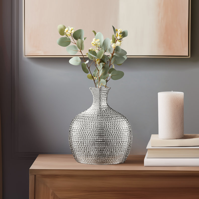  Vase de table en céramique martelée à la main 9,75 po Yoli