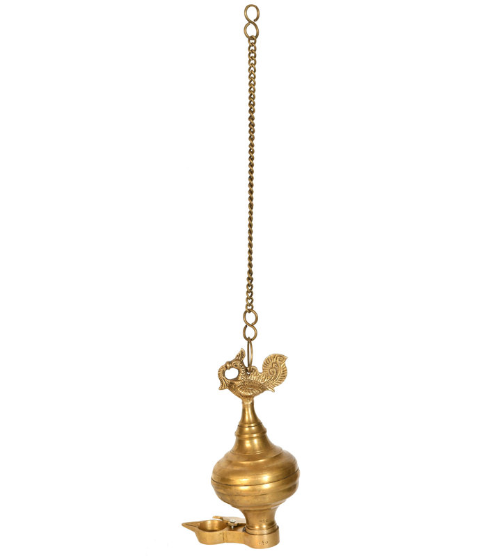 Lampe à huile paon