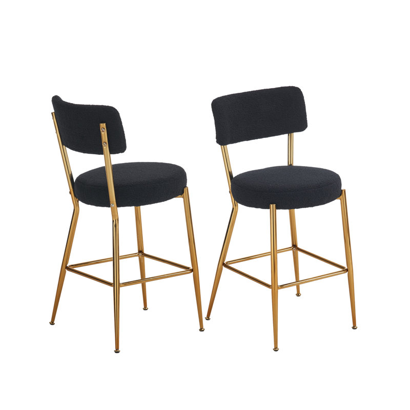 Tabouret de comptoir 24,8 po Naiome, Noir