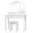 Vanity Table Stool Set with Large Tri-folding Lighted Mirror-315169470