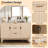 Large Fluted Buffet Cabinet with Storage,47.2" Modern Sideboard Buffet,Wood Farmhouse Coffee Bar Kitchen Storage Cabinet-1313920410
