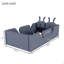 Lit plateforme tapissier simple avec coussin en lapin, lit tapissier pour enfants avec rails latéraux amovibles-723451005
