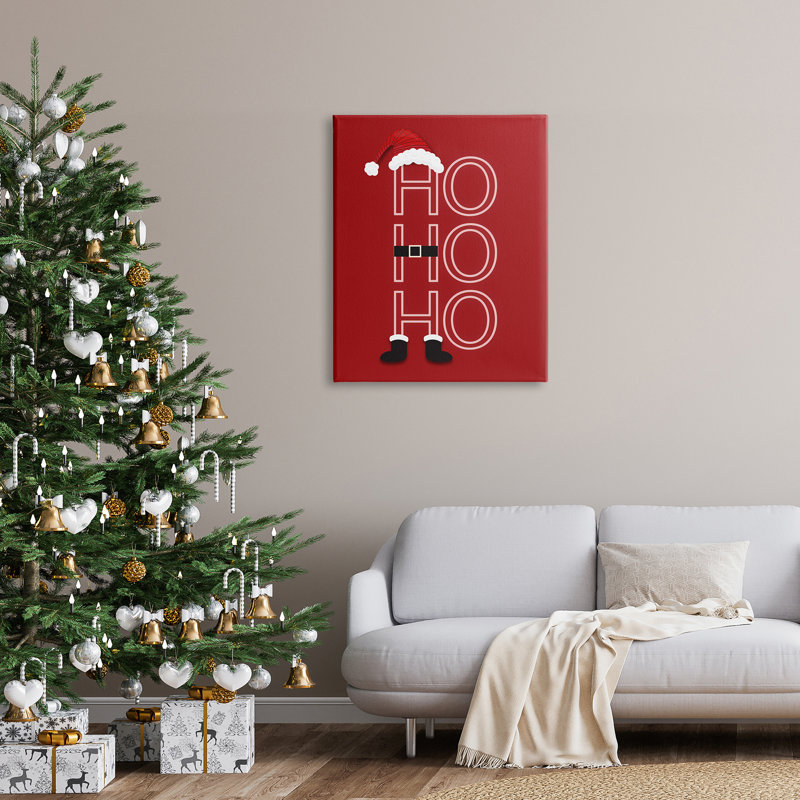 Ho, Ho, Ho, H 40 po x l 30 po x P 1,5 po, Toile tendue