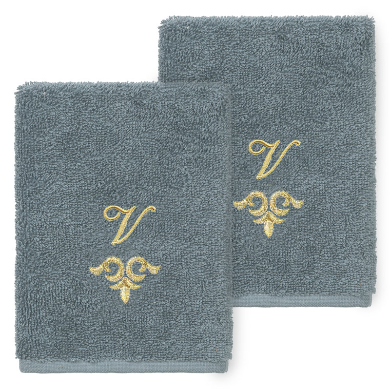 Ensemble de serviettes 100% lin Linica, Sarcelle, Paquet de 2 débarbouillettes, V