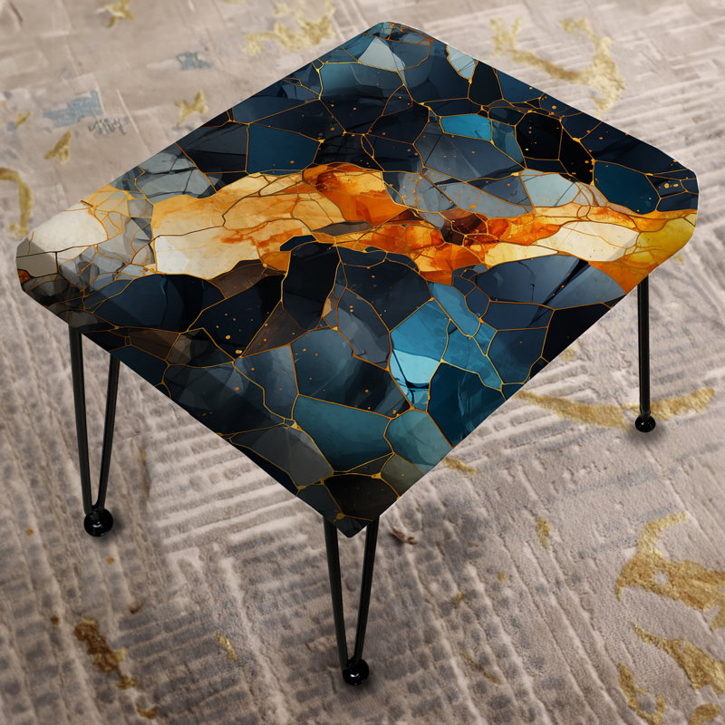 Retro Revival Marble Pattern - Marble Rectangle Ottoman