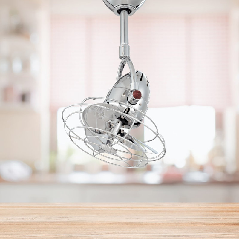 Ventilateur de plafond 3 pales 13 "avec télécommande Diane, Chrome poli