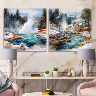 Geyser Charm In Winter - ensemble de 2 verres muraux en acrylique Geyser
