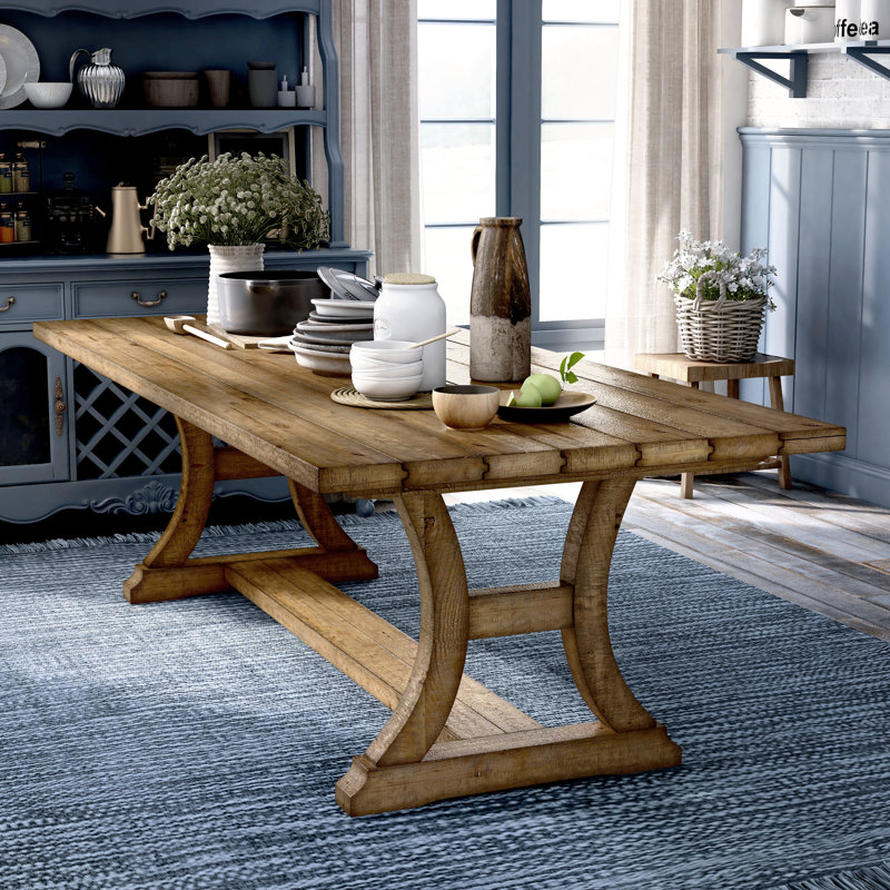 Wilfred Pine Solid Wood Base Dining Table