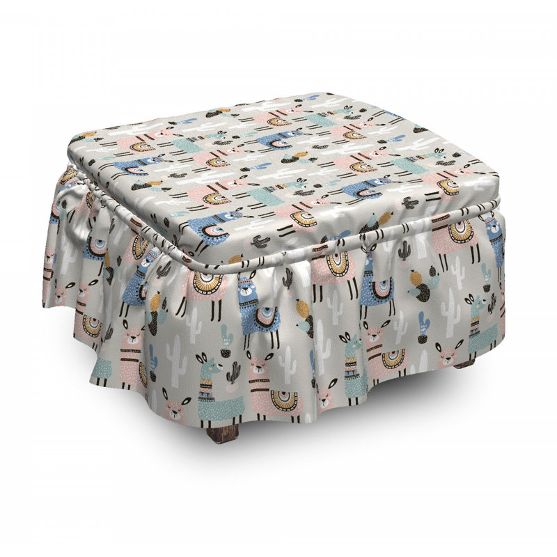 Housse pour repose-pieds art llama