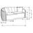 Lorraine Dark Grey Upholstered Curved Loveseat