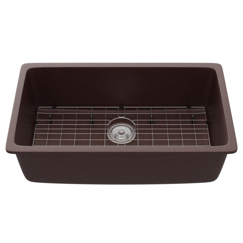 Évier de cuisine StoneCore à cuve de 76 cm (30 pouces) en pierre Sienna avec accessoires