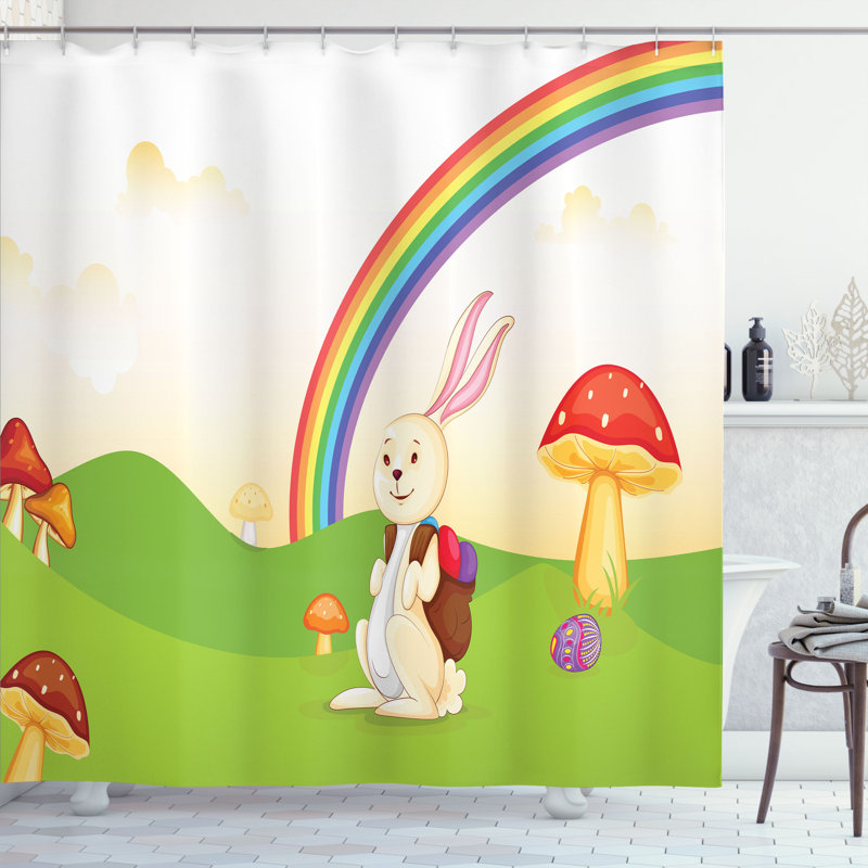 Shower Curtain with Hooks Included, 70"H x 69"W