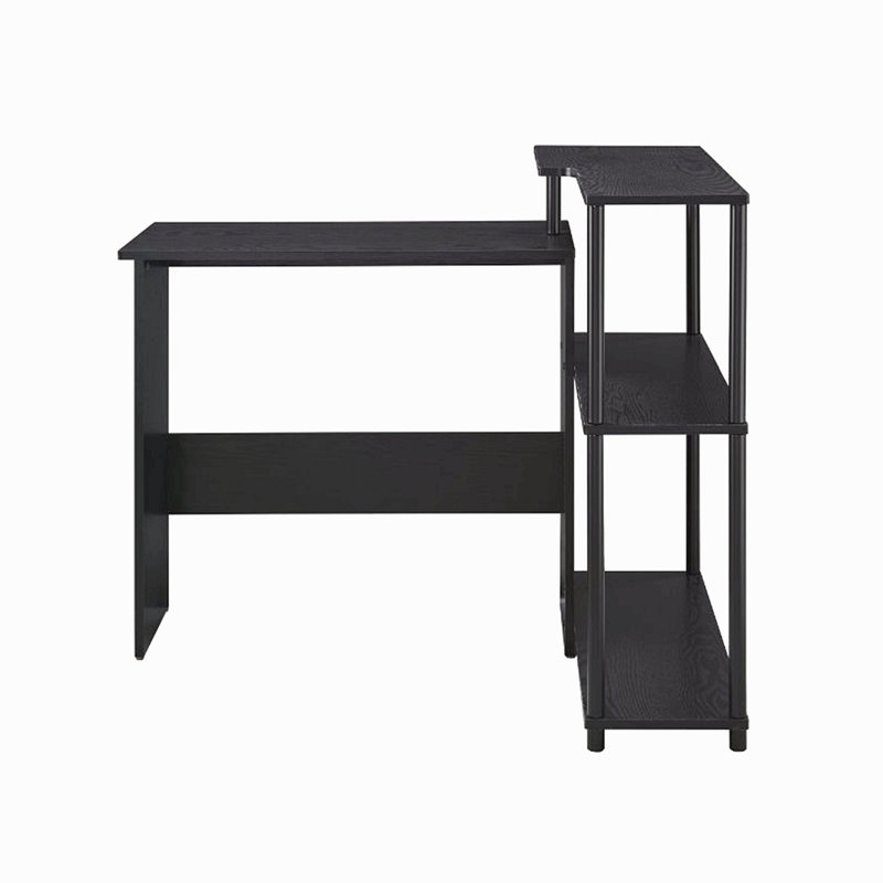 Bureau d'écriture rectangulaire avec tablette latérale, Black