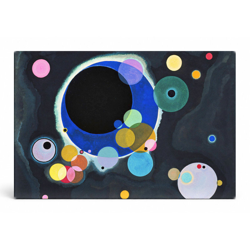 Plusieurs cercles (1926) - Paysage, art mural sur toile, 36" W x 24" H