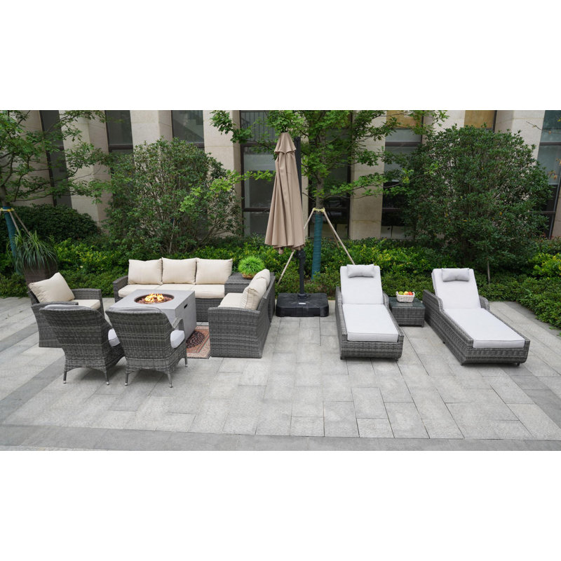 Algird 10 - Person Patio Conversation Set with Cushions