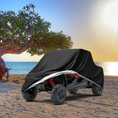 UTV Covers Heavy Duty, 300D UTV Cover 2-3 Seater All-Weather Protection, Side By Side Cover Waterproof Outdoor Storage Windproof Compatible With Honda Pioneer Polaris Ranger 114"X 65"X 73"