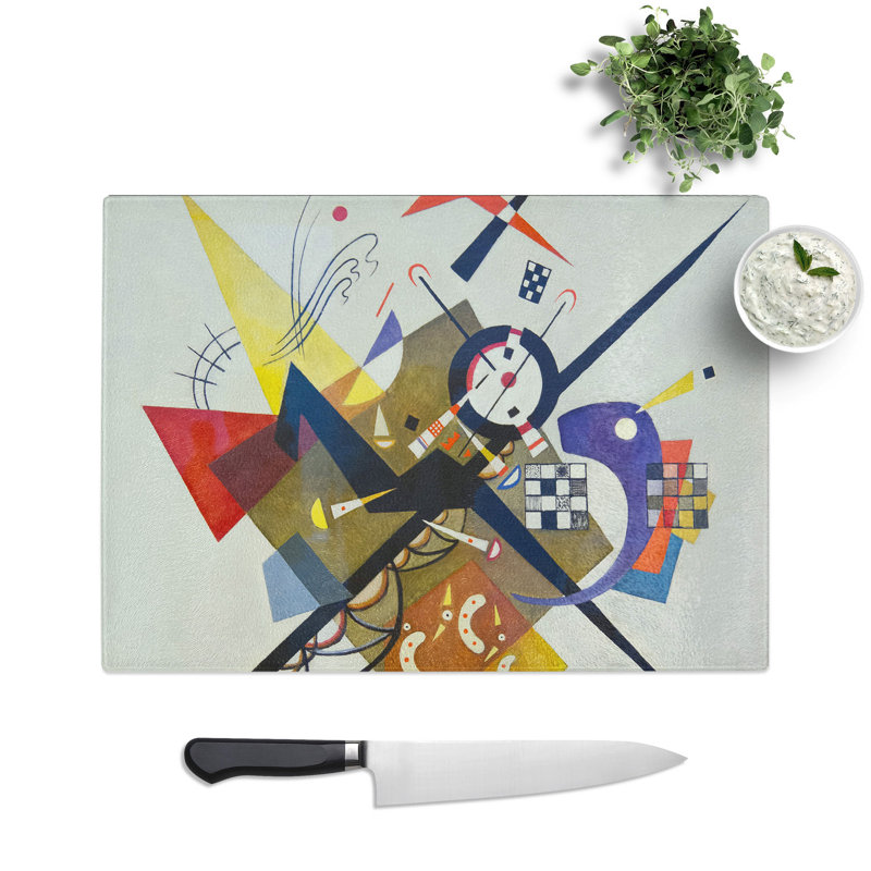 On White II by Wassily Kandinsky Chopping Board, 0.4cm H x 20cm W x 28.5cm L