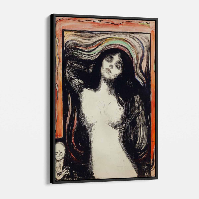 «Mosora Black Madonna» par Edvard Munch - reproduction, H 30 po x l 40 po, Cadre flottant noir