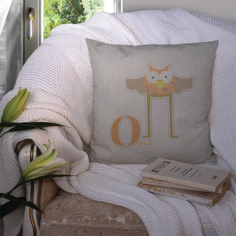 Coussin décoratif intérieur/extérieur alphabet b for bear, 14 po x 14 po, O